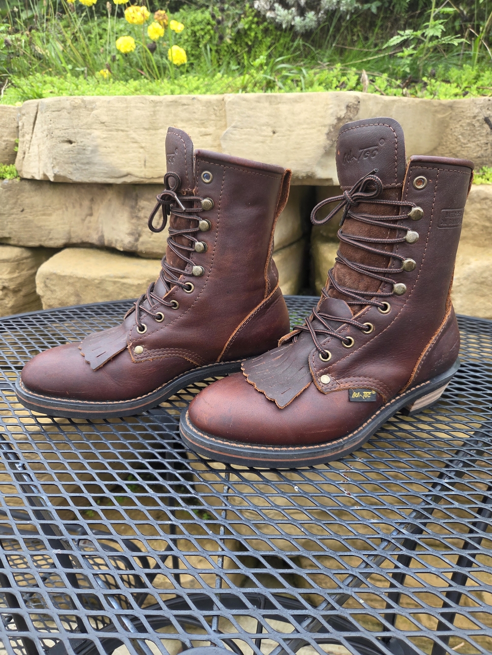 Western Lace Boots Size: Men 7 Womens 8.5 Water Resistant Oil Tanned Leather